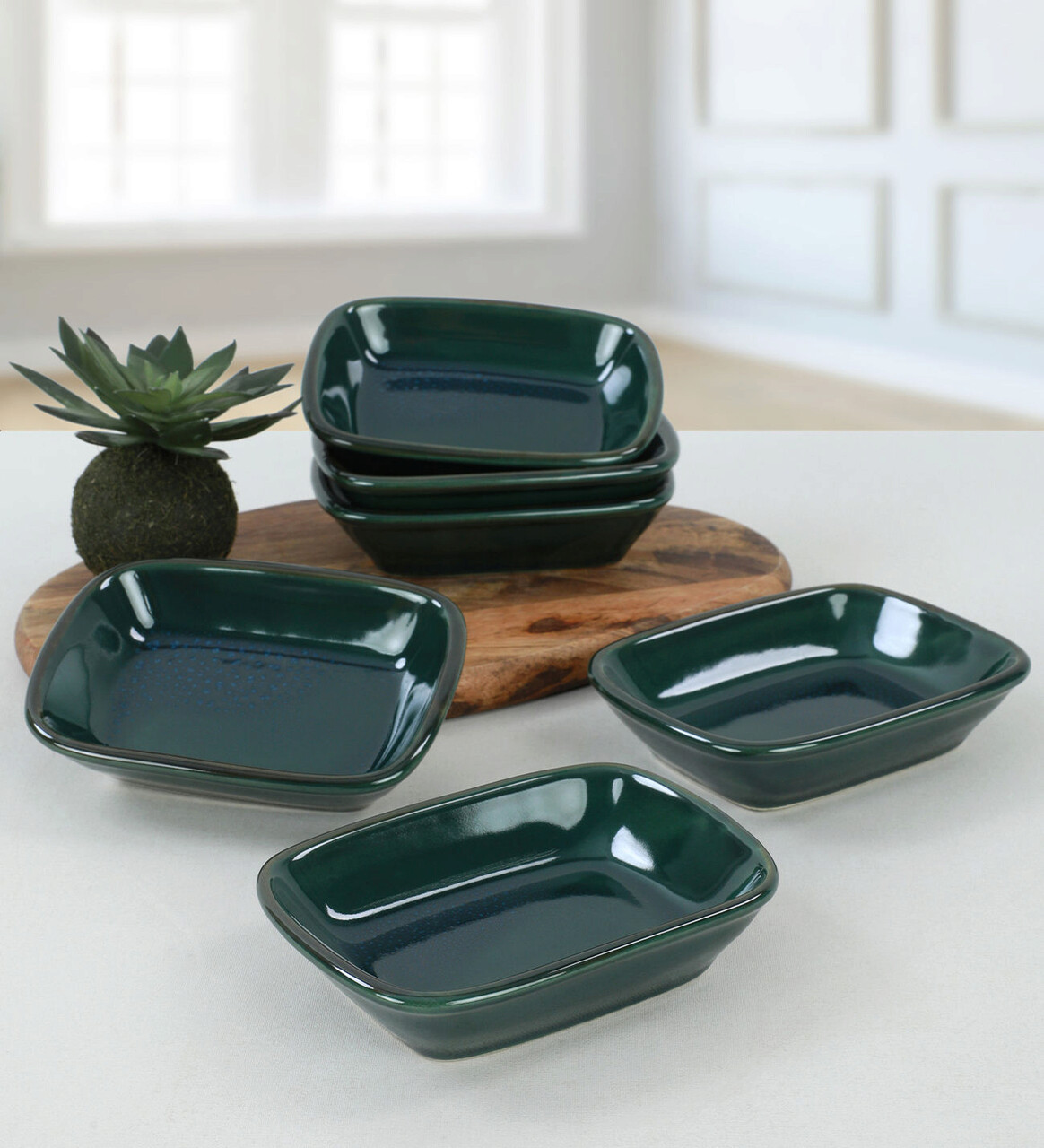 Set platouri servire, Hermia, 275KRM1473, Dishwasher - safe up to 60 °C / Microwave - safe, Verde
