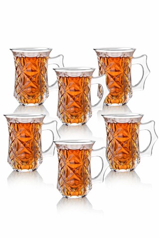 Set 6 cesti de ceai İP-AZM-100, Rowe, 6x8 cm, sticla
