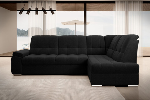 Coltar extensibil dreapta 3 locuri ELTAP, RT-10FL, Sado, 272x192x95 cm, lemn/poliester, negru