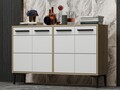 Consola, Odessa, Stria, 120x30x75 cm, PAL, Stejar Safir / Alb