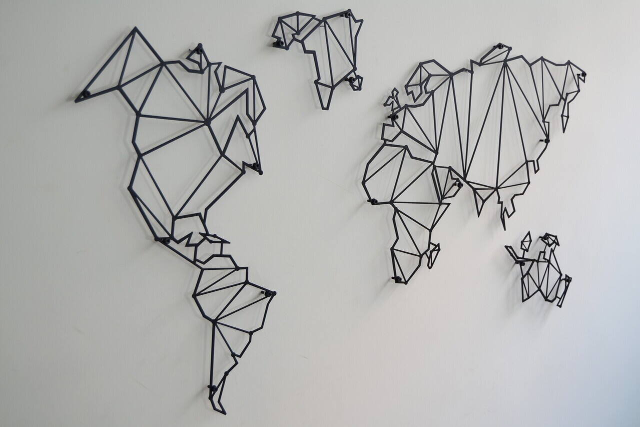 Decoratiune de perete, MAP-MET9001-BLC, Dimensiuni: 100 x 60 x 1,5 cm, Negru — imaginea 4
