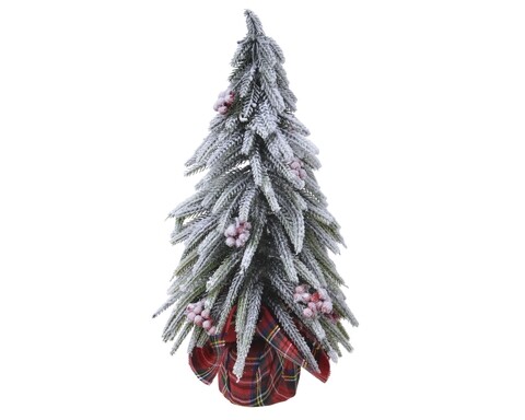 Decoratiune Mini tree, Decoris, 20x35 cm, verde/rosu