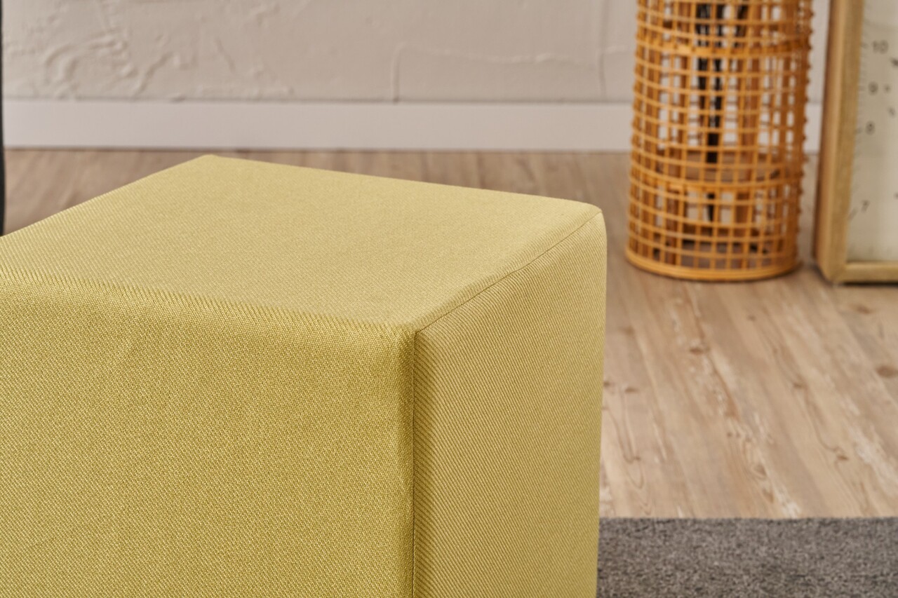 Taburet, Atelier del Sofa, 825BLC5108, Lemn, Galben - view 5