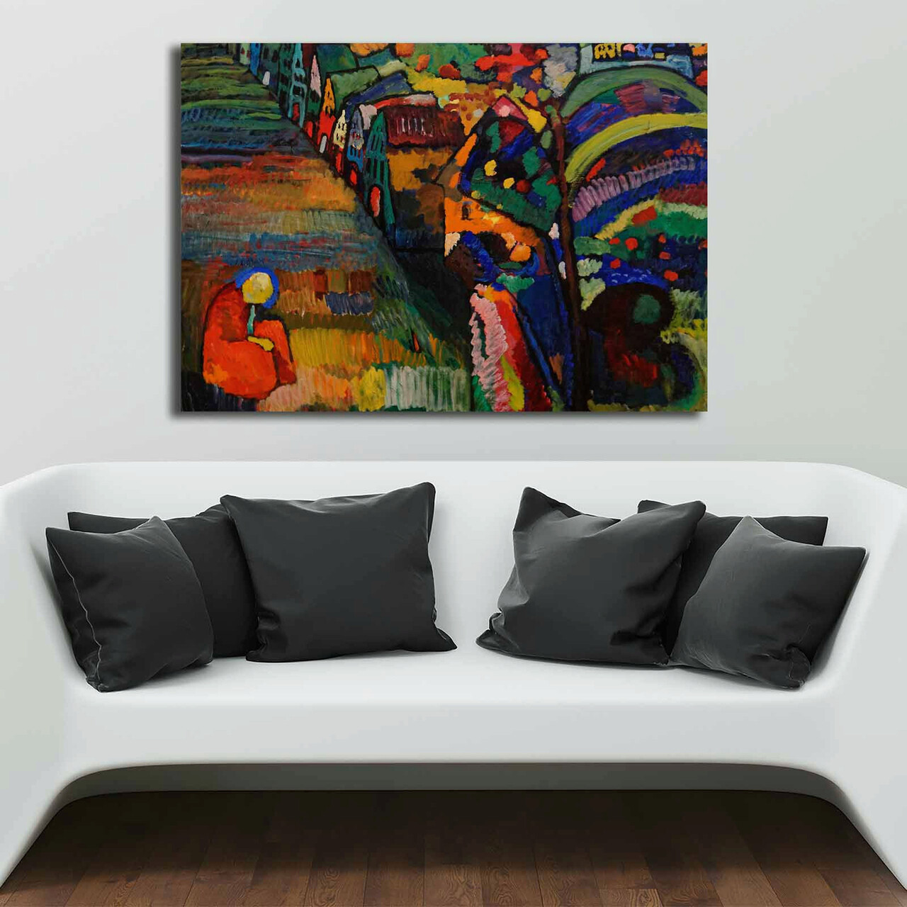 Tablou decorativ, 70100KANDINSKY035, Canvas, Lemn, Multicolor