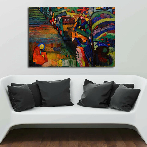 Tablou decorativ, 70100KANDINSKY035, Canvas, Lemn, Multicolor