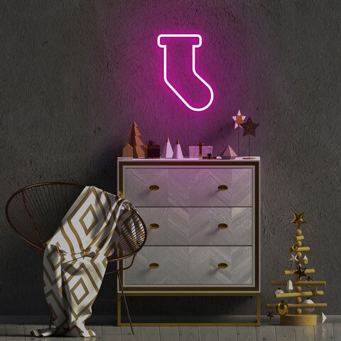 Lampa de perete Socks, Neon Graph, 18x24x2 cm, roz mezoni.ro