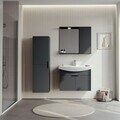 Dulap de baie cu chiuvetă, Hanah Home, Purus 80, Antracit mat