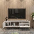 Comoda TV, Zena Home, Mistico (180), PAL, Alb/Auriu