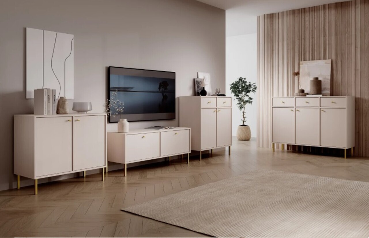 Comoda ADRK, Tili 2D 2S, 83.6x40.8x95 cm, PAL laminat, bej — imaginea 7