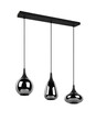 Lustra Lumina, TRIO, 60x6.5x150 cm, 40W, 3x E14, metal, negru mat/argintiu