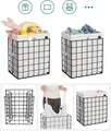 Cos de rufe, Songmics, 48 x 33 x 58 cm, 90 L, otel/policoton, alb/negru