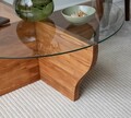 Masuta de cafea, Neostill, Amphora, 92x36x92 cm, Sticla temperata , Castan