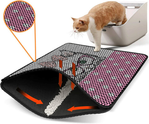 Covoras litiera pentru colectarea granulelor de nisip, Nrszn0258, 45×60 cm, 50% PVC/50% POLIESTER, Multicolor Gravel