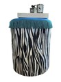 Taburet, Qunef, Jungle Scar Pouffe, 45x60 cm, Material: 100% IN, Alb/Negru