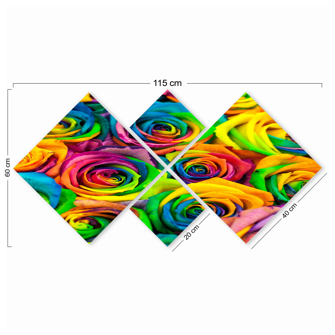 Set 4 tablouri decorative, 4MDF127274552, MDF, Imprimat UV, Multicolor