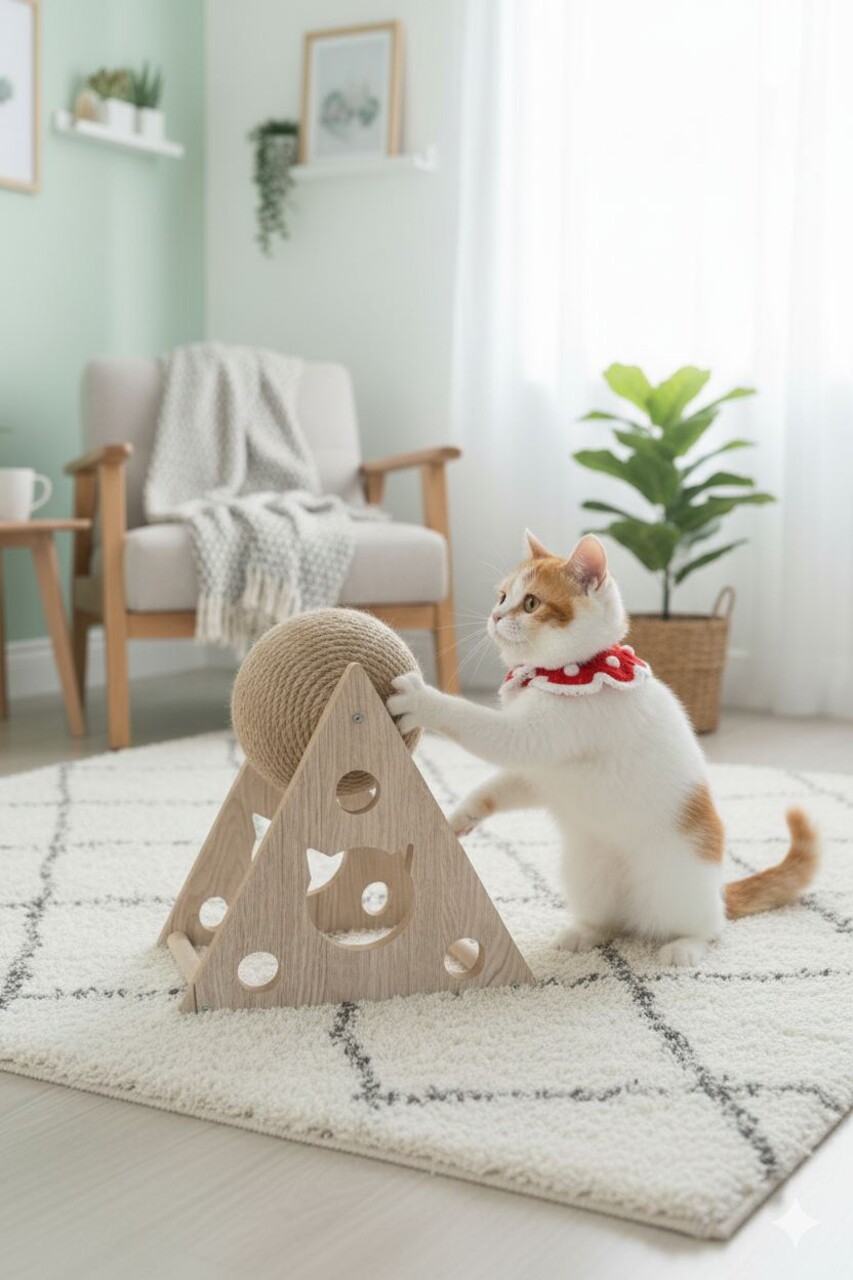 Jucărie pentru pisici din material textil, Paws &amp; Whiskers, Milo, Tesatura Welsoft, Bej - view 2