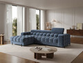Coltar extensibil dreapta 3 locuri ELTAP, LT-40AU, Felro, 285x181x93 cm, lemn/poliester, albastru