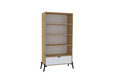 Corp biblioteca, Puqa Design, Numana, 83.6x160x30 cm, PAL, Stejar Safir / Alb