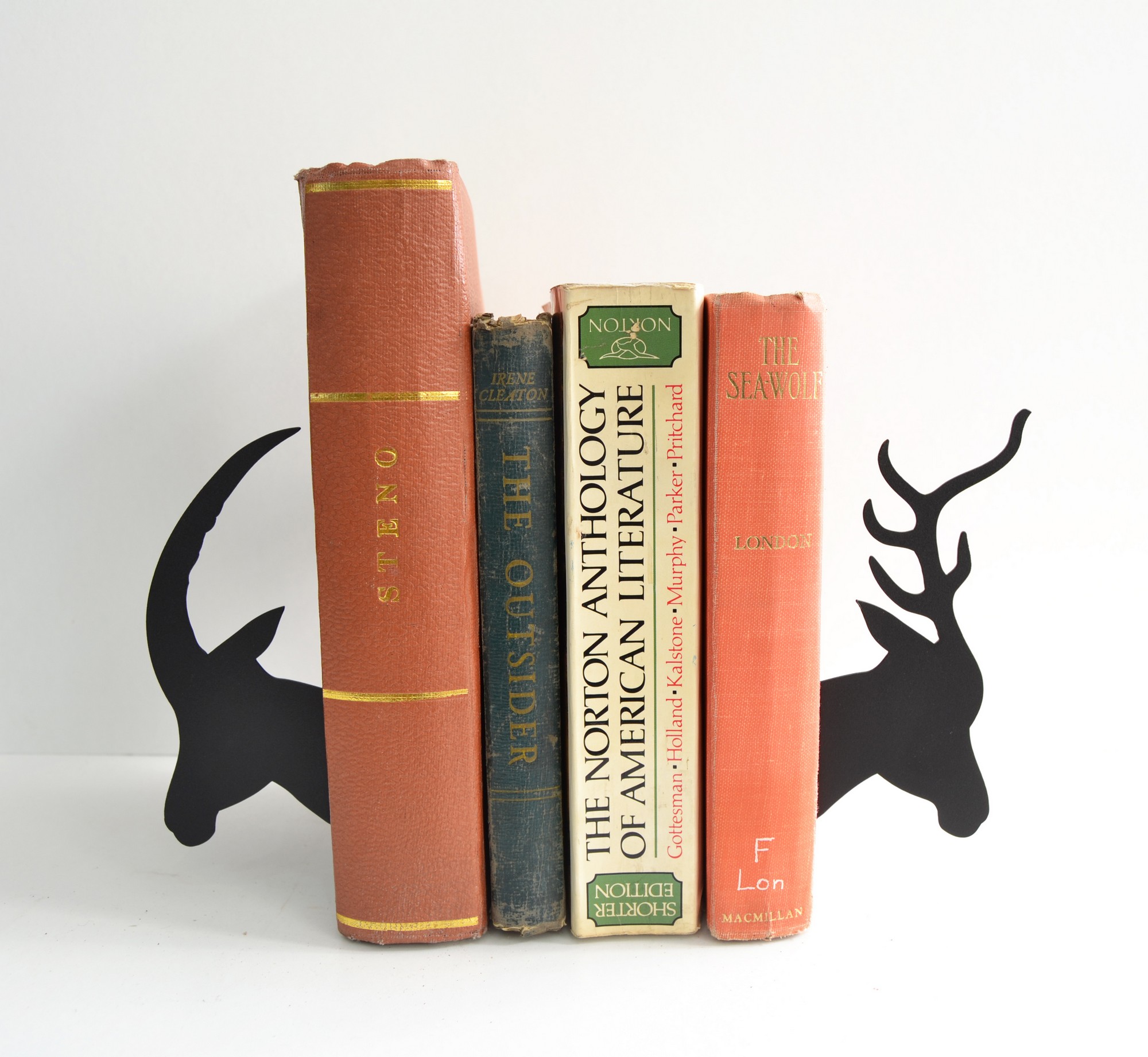 Opritor de carti, RT-MET-BOOKEND-007, Dimensiuni: 15 x 8,2 x 19 cm (2 bucăți), Negru