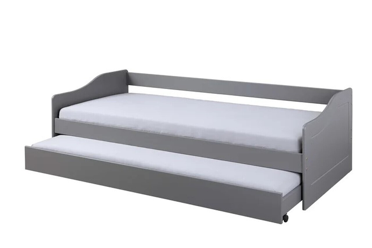 Pat multifunctional pentru o persoana, 90x200 cm, Leonie 23, Inter Link, lemn, gri - imagine 8