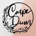 Decoratiune de perete, Carpe Diem, metal, 48 x 48 cm, negru