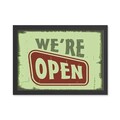 Tablou decorativ, We're Open (40 x 55), MDF , Polistiren, Verde/Roșu