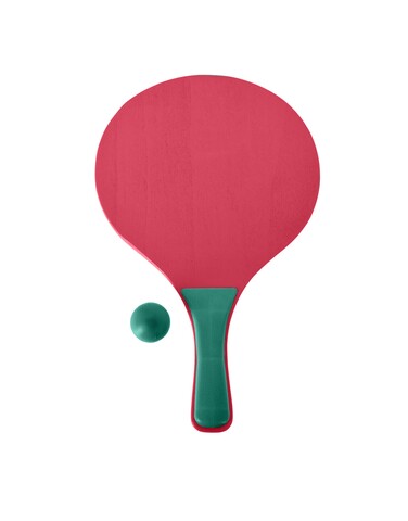 Set ping pong pentru plaja, 3 piese, lemn, verde/roz Excellent Houseware imagine noua 2022