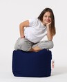 Taburet puf, Square Pouf, Ferndale, 45x45 cm, poliester impermeabil, albastru inchis