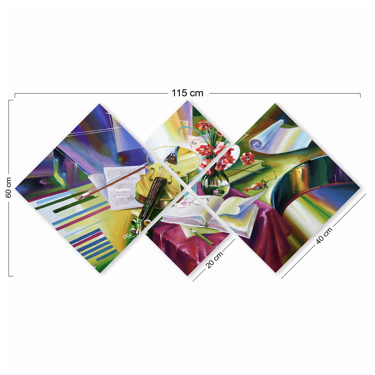 Set 4 tablouri decorative, 4MDF1105735442, MDF, Imprimat UV, Multicolor - 2 | YEO
