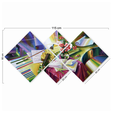 Set 4 tablouri decorative, 4MDF1105735442, MDF, Imprimat UV, Multicolor