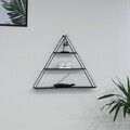 Raft de perete, Puqa Design, Cara, 60x9x70 cm, Metal, Negru