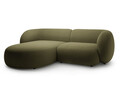 Coltar stanga 2 locuri, Kate, Micadoni, 255x176x76 cm, catifea, verde