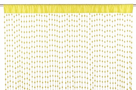 Perdea din snur Little Balls, Bizzotto, 140x280 cm, galben