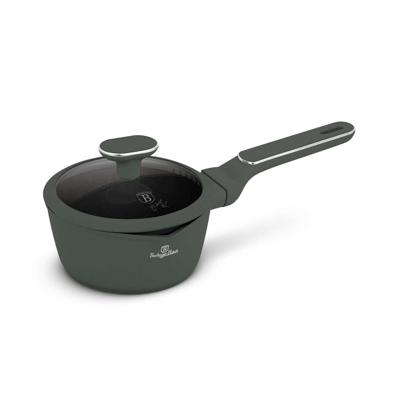 Cratita cu capac Berlinger Haus, Matte Green, 16 cm, 1.2 L, aluminiu forjat, verde mat - imagine 2