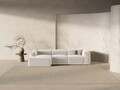Coltar stanga 3 locuri, Bergamo, Cosmopolitan Design, 304x152x70 cm, tesatura structurata, bej