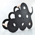 Raft decorativ metalic pentru vinuri, Hanah Home, Vın, 47x40x24 cm, Gri argintiu