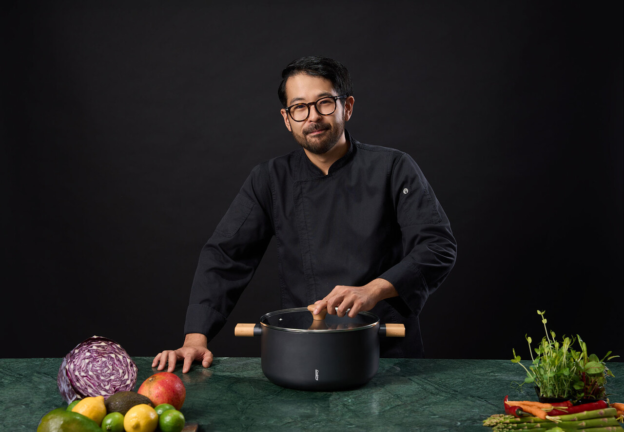 Oala cu capac, Samurai Gourmet by Rikito Watanabe si Cooking by Heinner, 28x14 cm, 7.8 L, aluminiu, negru/natur - imagine 11