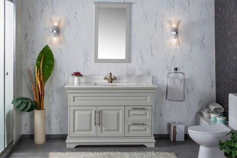 Set mobilier de baie (2 piese), jussara, huron 48, gri