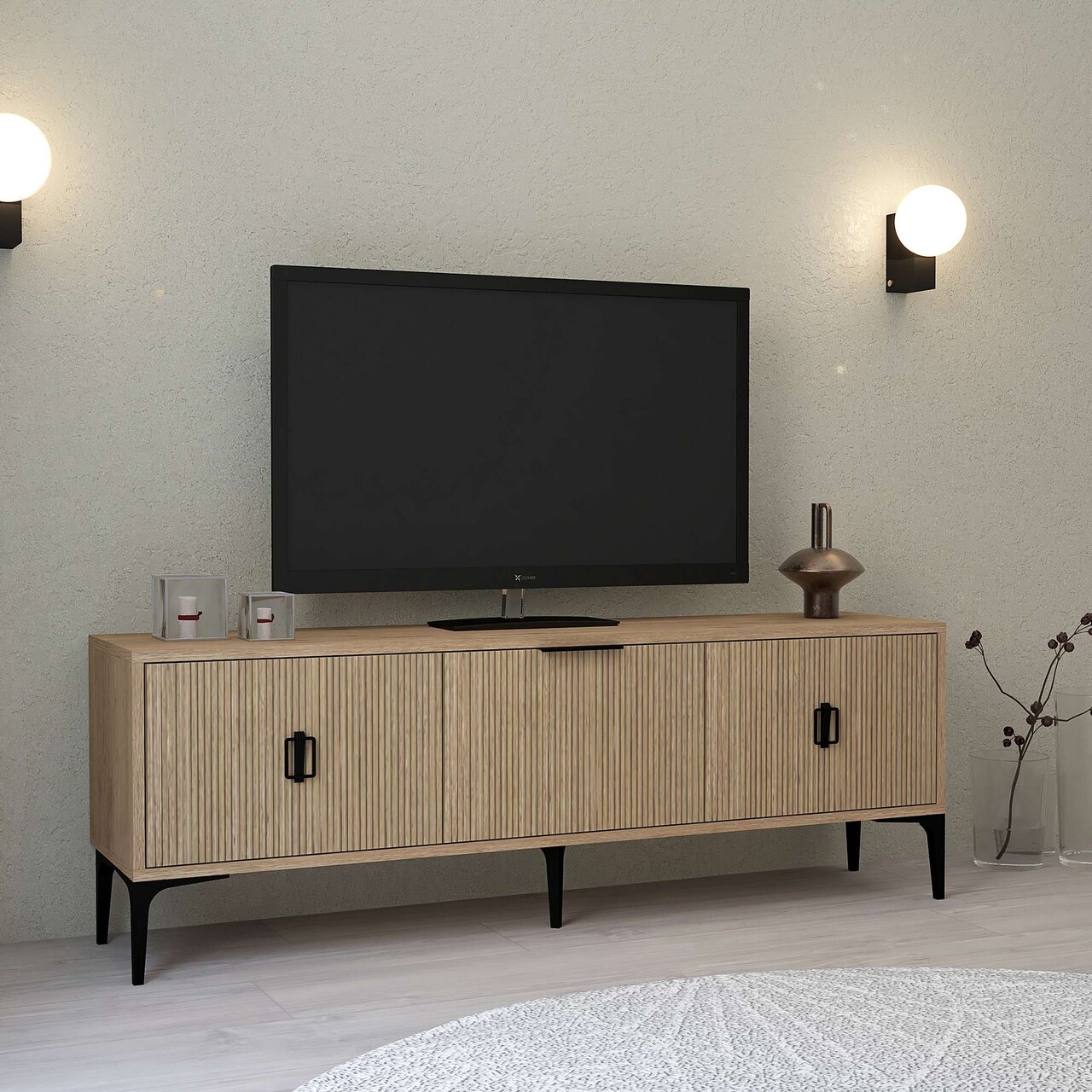 Comoda TV, Hanah Home, 3503 Neva, 150x49.5x35 cm, PAL, Maro - view 4