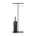 Suport hartie igienica si perie toaleta, Brabantia, MindSet Infinite Grey, 29x12.5x75.5 cm, otel, gri