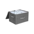 Set 3 cutii depozitare, Songmics, 40x30x25 cm, pliabile, carton/material netesut, gri