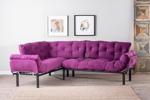 Coltar Nitta Corner, Futon, metal, mov Canapele imagine model 2022