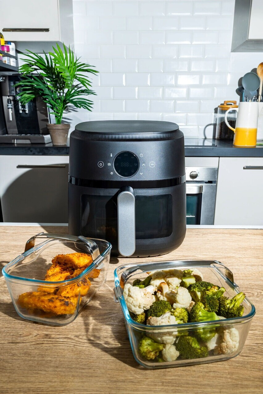 Vas pentru airfryer, cu maner detasabil, sticla termorezistenta, 20x18cm/2L - Pyrex - view 7