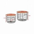 Set masute de cafea, Hanah Home, Ligna, Pin Atlantic / Negru