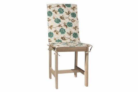 Husa spatar scaun 47x100 cm, blue flower, 100% bumbac, albastru