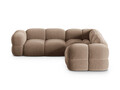 Coltar simetric 4 locuri, Loretto, Cosmopolitan Design, 250x250x68 cm, catifea, bej inchis