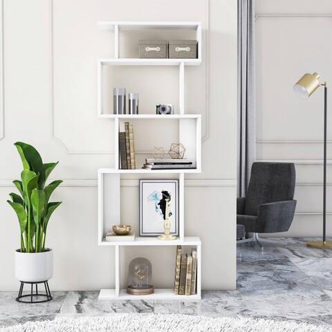 Corp biblioteca, minima, piramide, 60x160x22 cm, alb