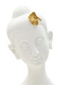 Figurina /sculptura decorativa  Buddha -A, Mauro Ferretti, 21.5x16x35 cm, polirasina, alb/auriu