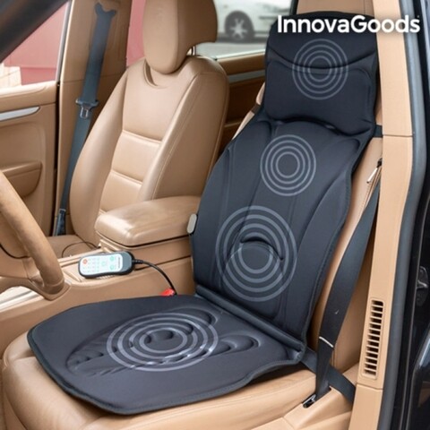 Husa de scaun auto sau de birou cu masaj termal, Shiatsu Masseatsu InnovaGoods, 48×105 cm, poliester/burete InnovaGoods