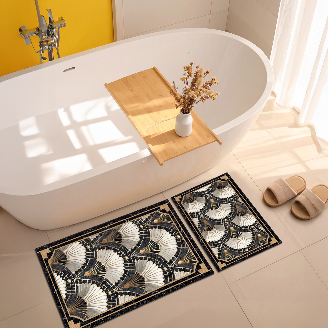 Set covorase de baie, L'essentiel Maison, Asr15, Negru - view 2
